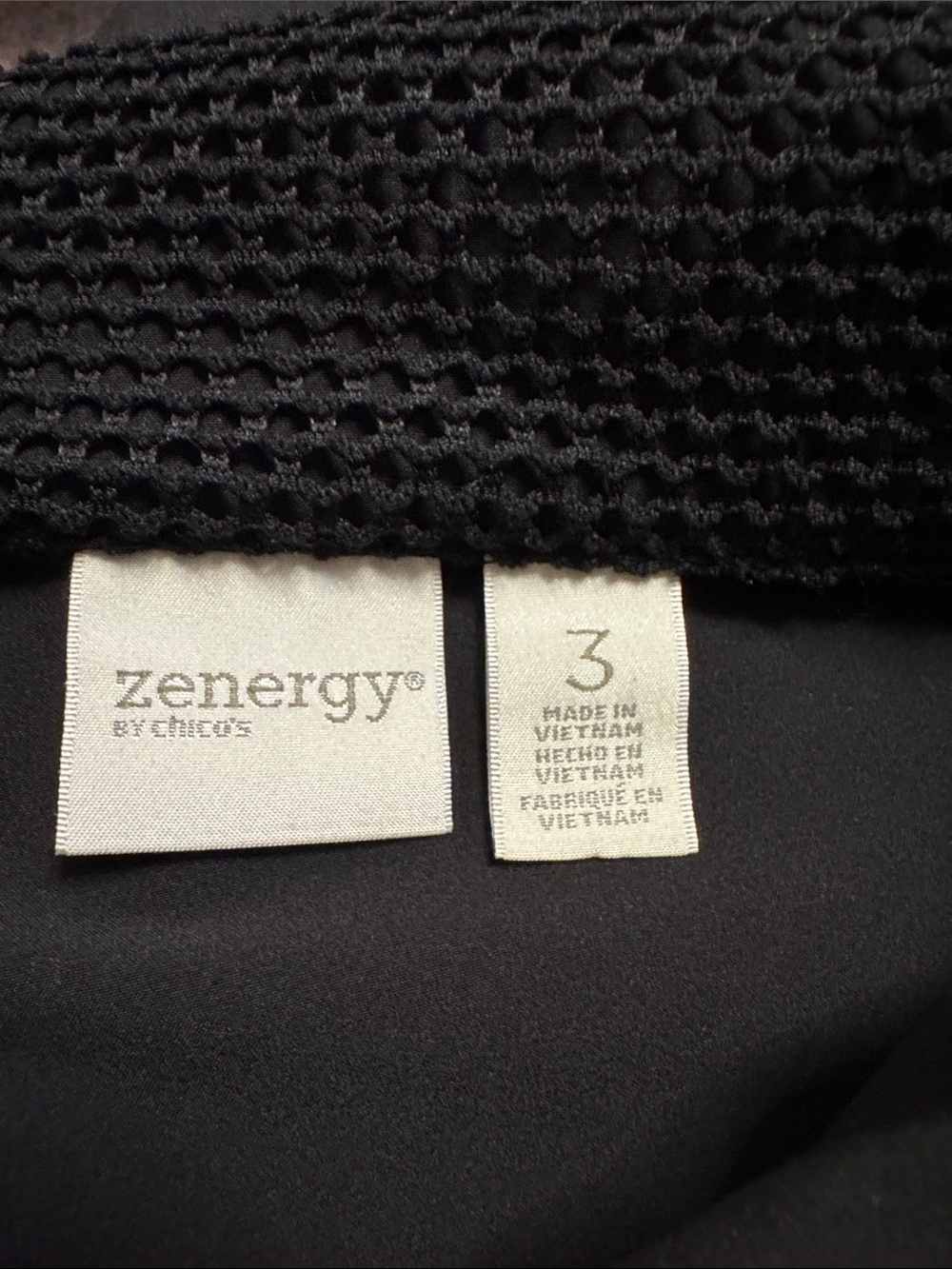 Chico’s Black Zip-Front Bomber Jacket with Knit Collar - Picture 6 of 7